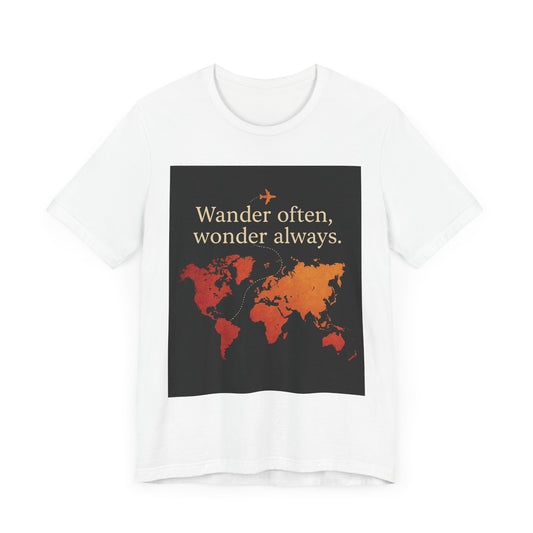 Wander Often Travel Tee – Adventure-Inspired Unisex Jersey Short Sleeve Shirt